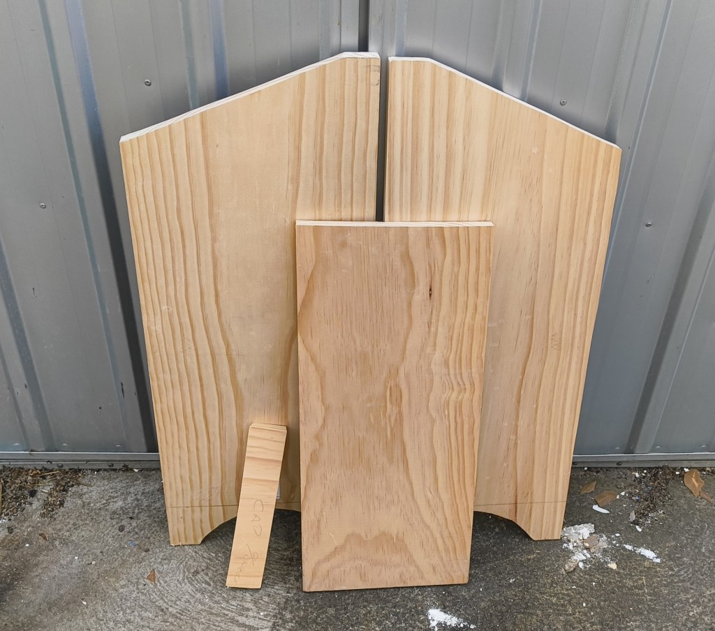 Some of the timber used for making the bin cut and ready to go.