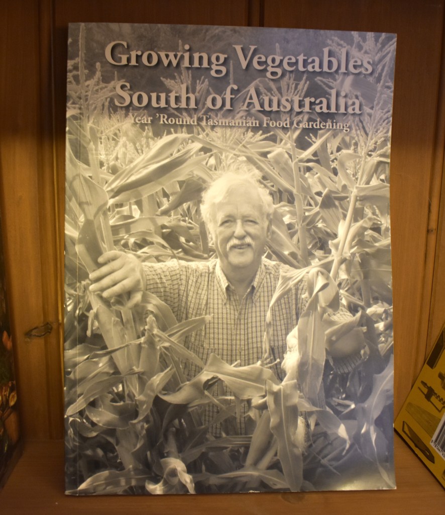 An image depicting the cover of the book discussed, Growing vegetables south of Australia.