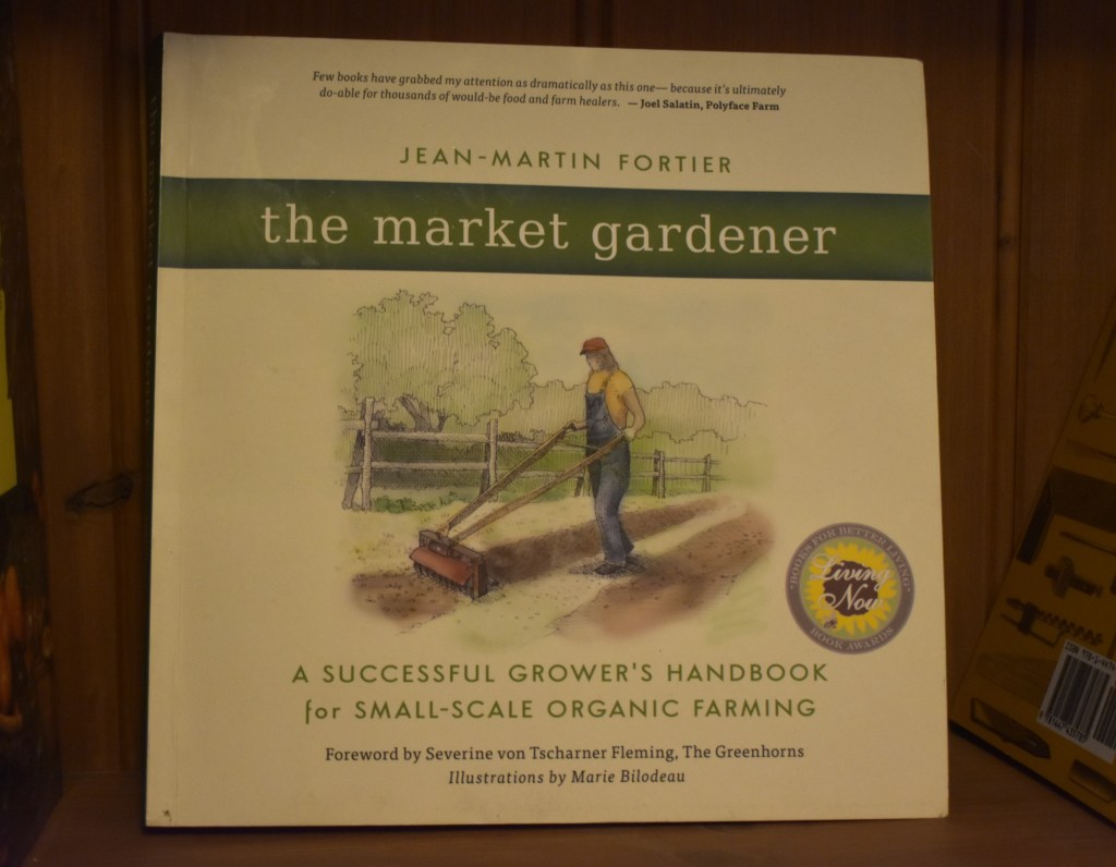 An image depicting the cover of the book discussed, the market gardener.