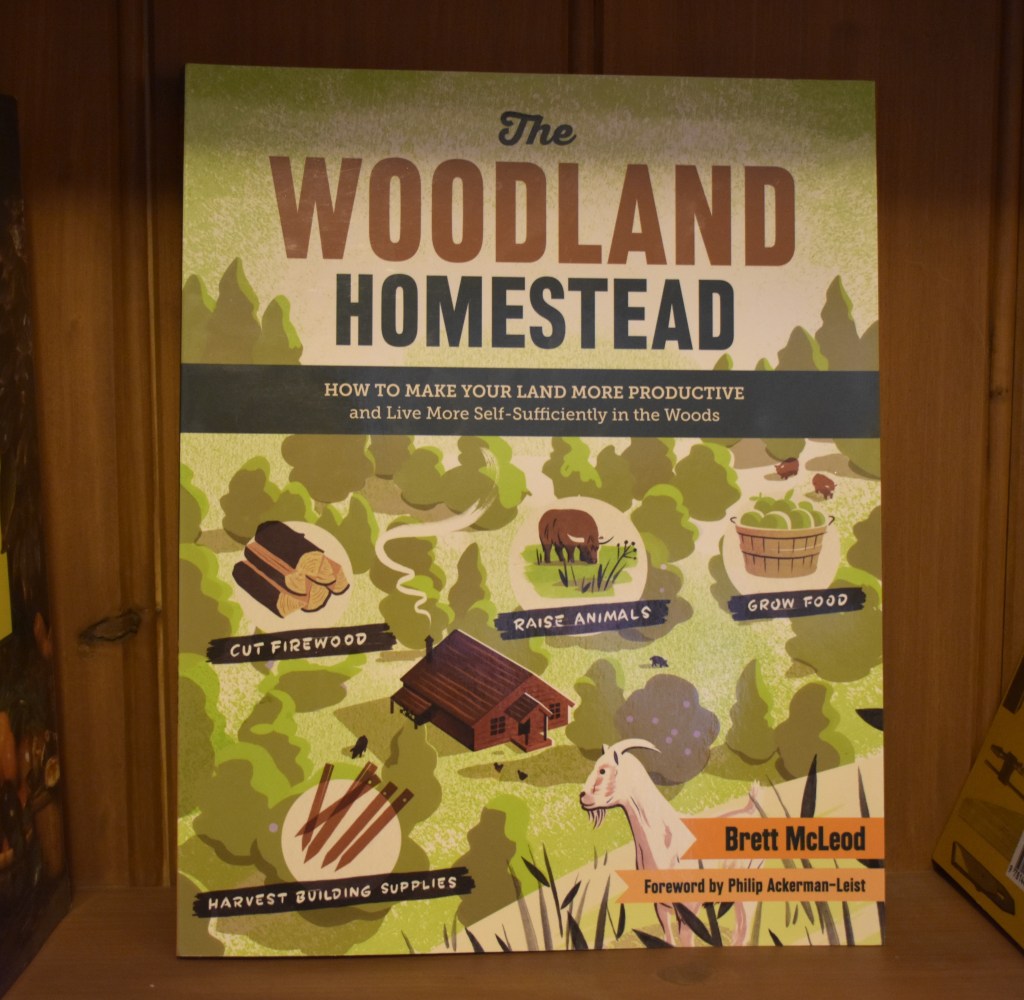 An image depicting the cover of the book discussed, The woodland homestead.